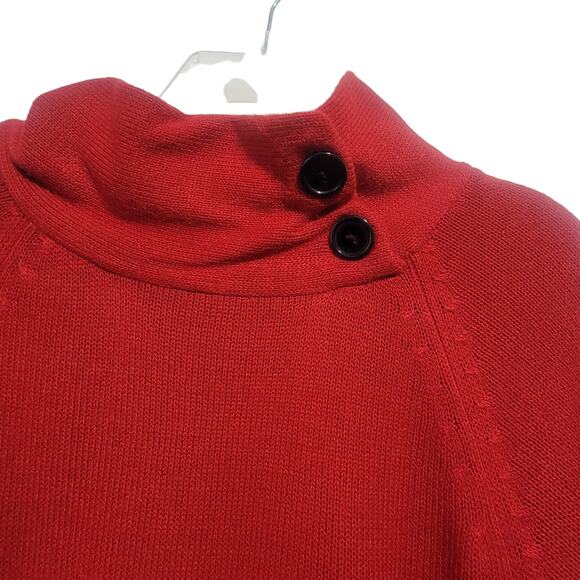 New Directions Womens Red Mock Neck Dolman Sweater Size Large - Picture 6 of 8